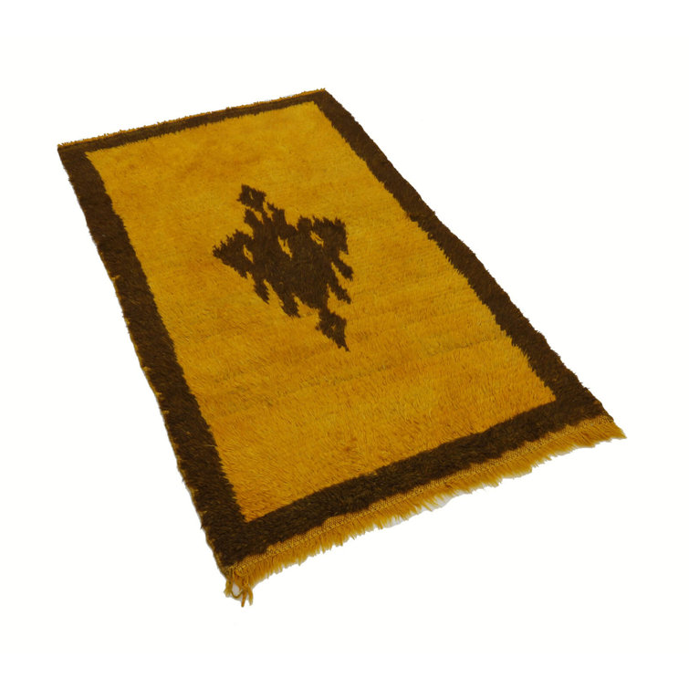 Latitude Vive Tulu HandKnotted Cotton/Wool Yellow Rug Wayfair.co.uk
